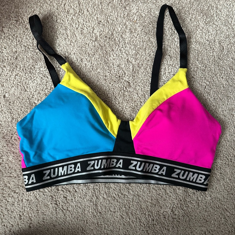 Zumba Colorful Sports Bra Size M